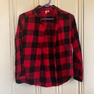 SO long sleeve Button up flannel. Girls 10/12.